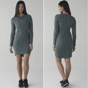 Lululemon & Go Where To Dress Elegant Long Sleeve Gray Dress XS
